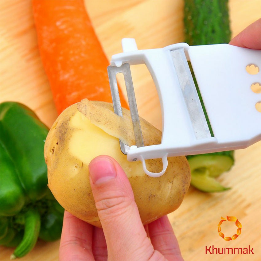 Khummak ที่ขูดมะละกอ แบบหนา มีดปอกผลไม้ 5in1 พร้อมส่ง veggie chopper - รูปที่ 2
