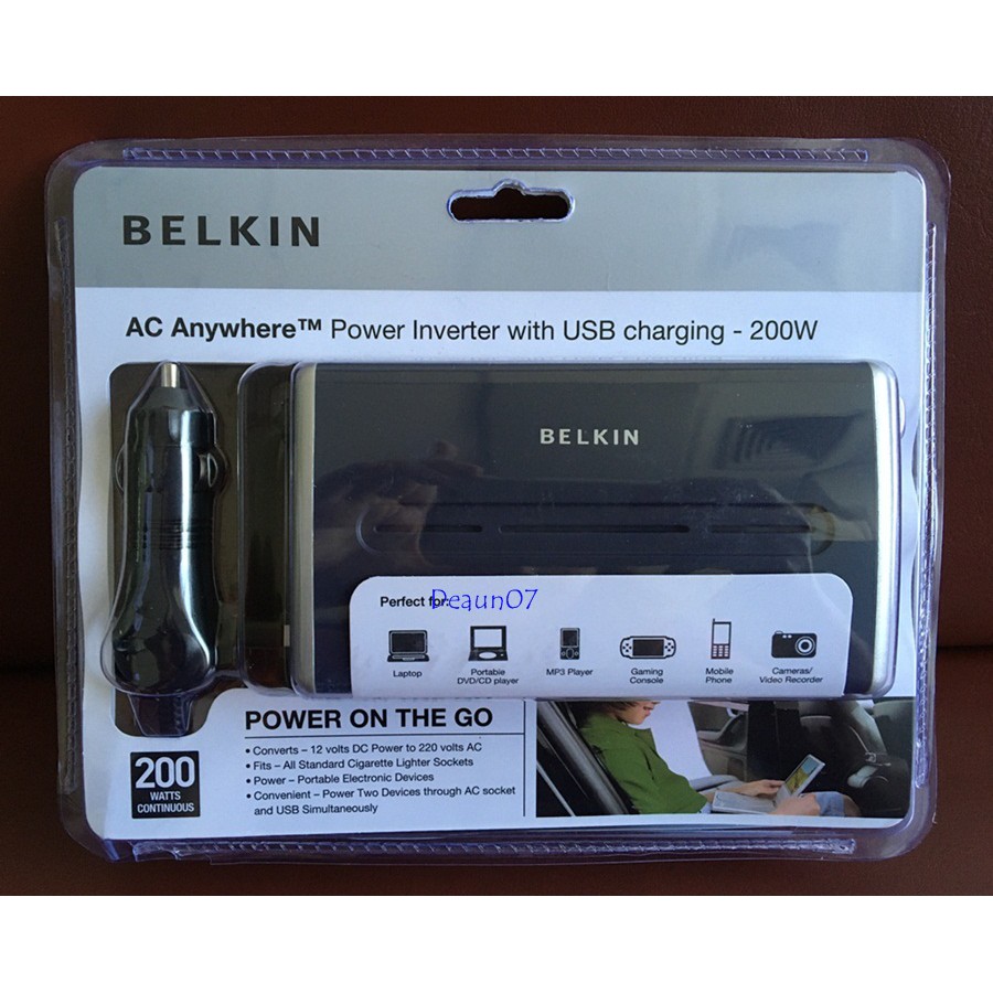 Belkin AC anywhere with USB Charging 200W (F5L071ak200W)  Belkin AC อุปกรณ์ที่สามารถเชื่อมต่อกับอุปก