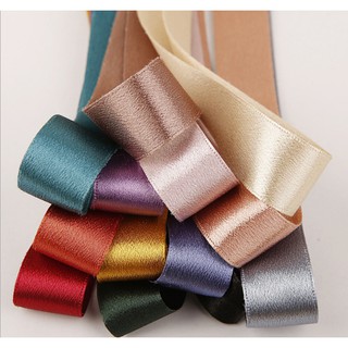 พร้อมส่ง ริบบิ้นผ้าไหมคริสตัลซาติน (crystal silk satin ribbon )ขนาด 3.8 ซม.