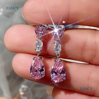 Fancyqube ต่างหูสตั๊ด อะคริลิค รูปหยดน้ําตา เครื่องประดับสตรี