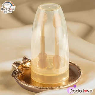 DODOLOVE ชุดแปรงสีฟันเด็ก 2 ชิ้น ซิลิโคน สําหรับเด็กทารก 0-18 เดือน ทําความสะอาดช่องปาก