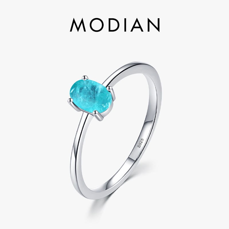Modian แหวนเงินแท้ 925 ทรงวงรี หรูหรา เครื่องประดับแฟชั่น สําหรับผู้หญิง งานหมั้น งานแต่งงาน