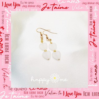 happy.me ต่างหู White mini heart : Valentines Collection