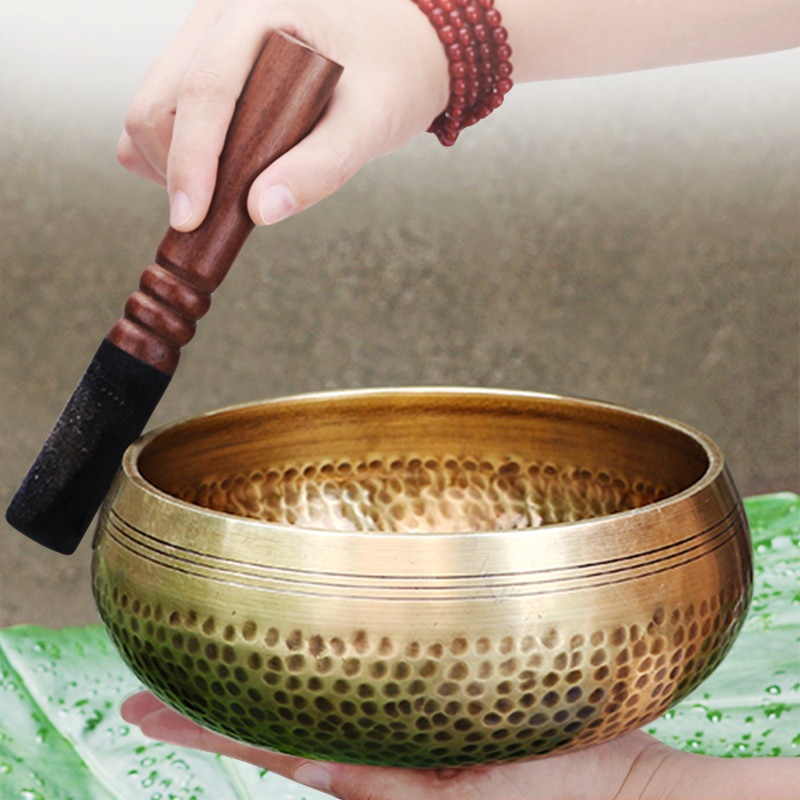 เนปาล handmade ทิเบตชามเสียงโยคะสมาธิ Chanting ชามทองเหลือง Chime หัตถกรรมเพลงบําบัดทิเบตชามร้องเพลง