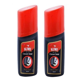 ﻿Kiwi คัลเลอร์ชายน์แอนด์โพรเทค น้ำยาเคลือบเงารองเท้า 75 มล. KIWI (สีดำ) x 2 ขวด