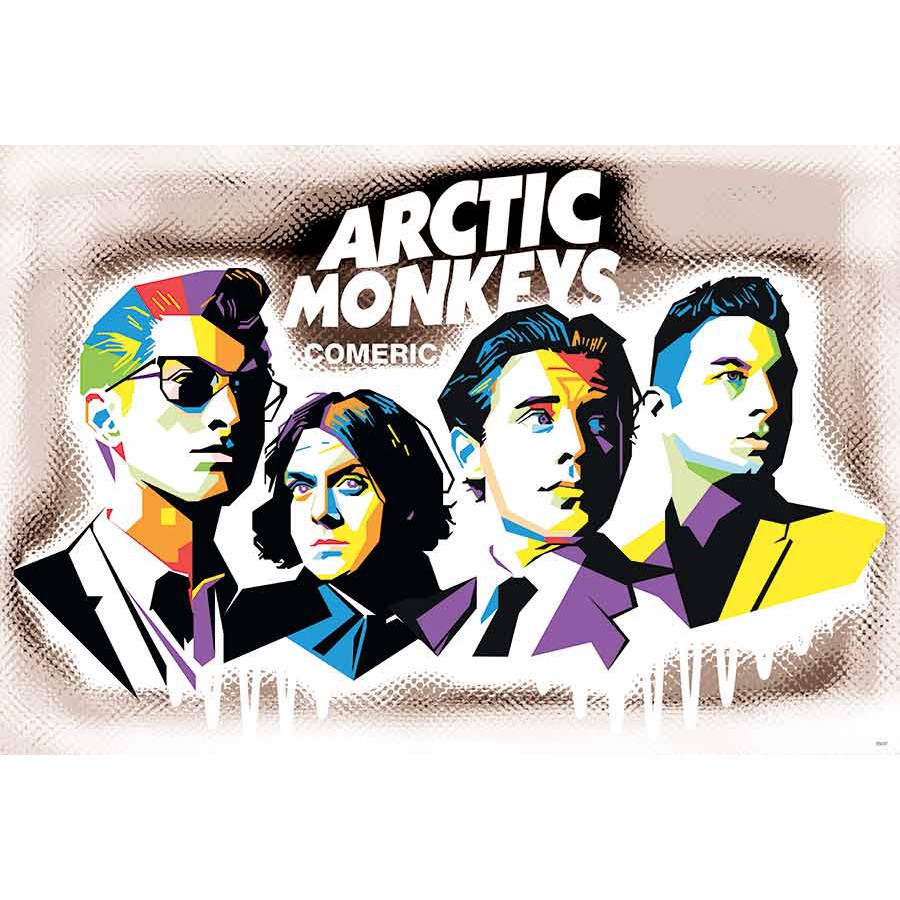 โปสเตอร์ รูปวาด วงร็อก วง ดนตรี อาร์กติกมังกีส์ Arctic Monkeys POSTER 24”x35” Inch English Indie Roc