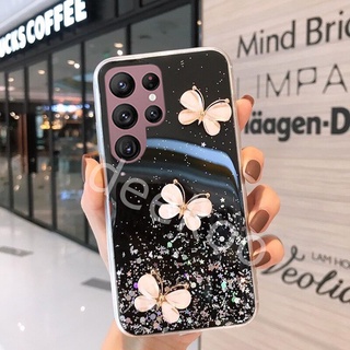 ใหม่ เคสโทรศัพท์ ซัมซุง Samsung Galaxy S22+ S22 Ultra Plus A03 New Handphone Casing Butterfly Glitter Gel Shiny Sequins Phone Case Soft Cover เคส SamsungS22 GalaxyS22 S22Ultra S22Plus