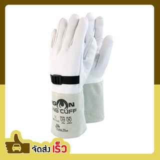 ARGON LONG CUFF 13″ ถุงมือเชื่อมอาร์กอน เชื่อมไฟฟ้า ยาว 13 นิ้ว ฝ่ามือหนังแกะ ข้อมือหนังท้องวัว