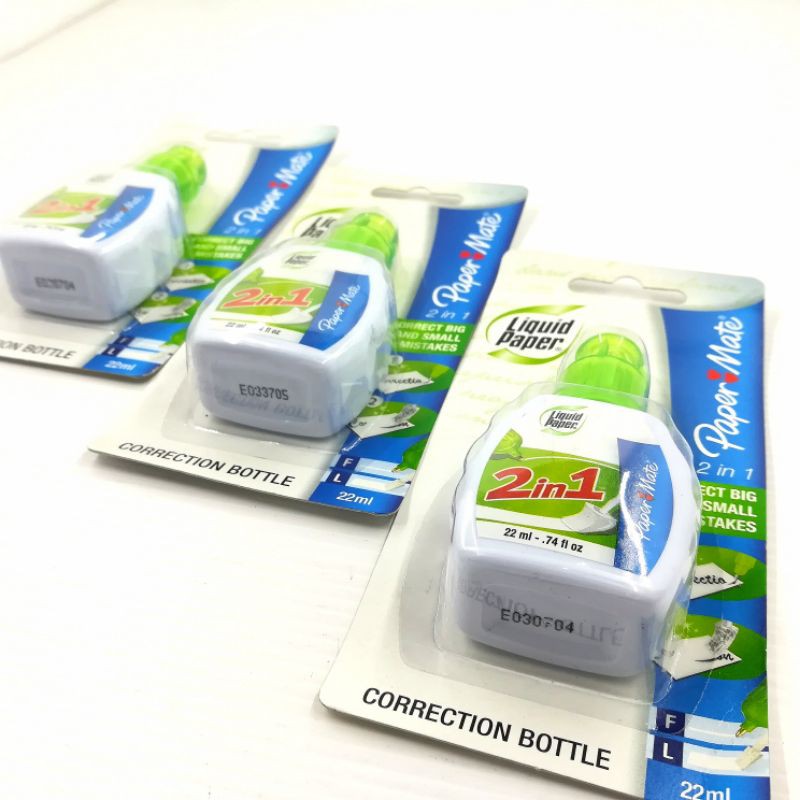 น้ำยาลบคำผิดเปเปอร์เมท #ปากกาลบคำผิด Liquid paper 2in1 CORRECTION Bottle