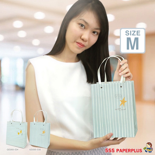 555paperplus ถุงของขวัญ ถุงหิ้ว ใส่ของ (GD81,GD265,GD266,GD267) พิมพ์ลาย ลายดอกไม้ ลายHBD เทศกาล วาเลนไทน์ ปีใหม่ - รูปที่ 3