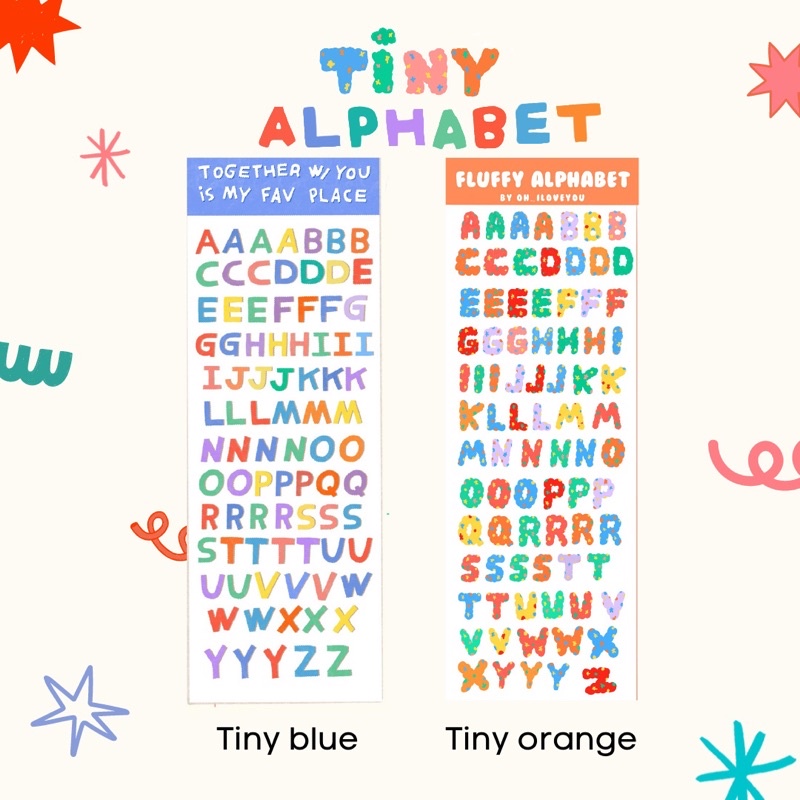 Tiny alphabet ✨💖 อักษรไซส์มินิ (ครึ่งA6แนวยาว) 🚚🚚พร้อมส่งค่า