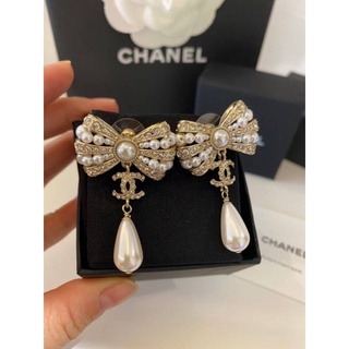 ต่างหู​ chanel.มุก+Swarovski