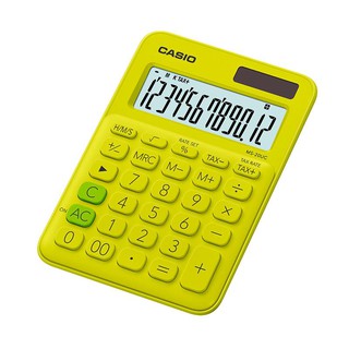 เครื่องคิดเลข สีเขียวเหลือง คาสิโอ MS-20UC-YG Calculator Green yellow Casio MS-20UC-YG