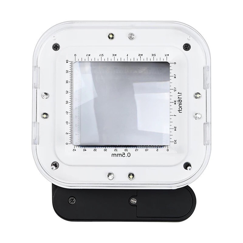 8LED(ไฟขาว/ไฟน้ำเงิน)แว่นขยายพับเก็บได้ แบบDualแก้ว กำลังขยาย 10x/15x/20x รุ่น TH8016