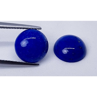 6 ct ลาพิส ลาซูลี แท้ ธรรมชาติ Natural Lapis Lazuli Round Pair For Earring Loose Gemstone For Fine Jewelry