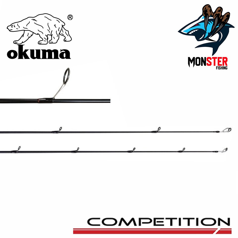 ✔✣△คันเบ็ดตกปลา OKUMA รุ่น COMPETITION RED ขนาด 6.6 ฟุต แบบ 1 ท่อน (มีทั้ง สปิ้นและเบท) wDLq