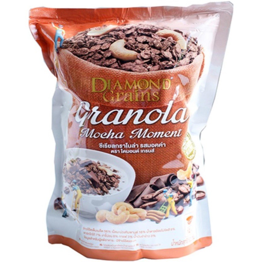 Diamond Grains Mocha Granola ซีเรียล กราโนล่า รสมอคค่า 500กรัม