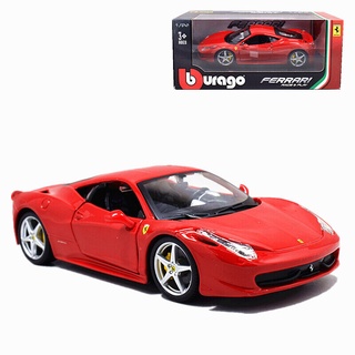 โมเดลรถยนต์ โมเดลรถเหล็ก โมเดลรถ Ferrari 458 ltalia Burago 1:24 พร้อมส่งจาก กทม.