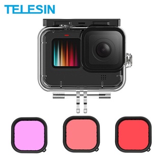 GoPro 11 / 10 / 9 Telesin Waterproof Case + 3 Red Filters เคสกันน้ำ + เรดฟิลเตอร์