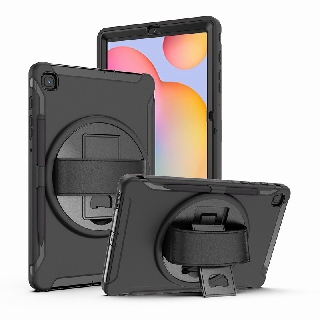 เคสแท็บเล็ต กันกระแทก 3 ชั้น อเนกประสงค์ สําหรับ Samsung Tab S6 lite P610 P615 10.4 นิ้ว 2020 S6 lite 360° สายคล้องมือ TPU PC แบบหมุนได้ พร้อมที่ใส่ดินสอ