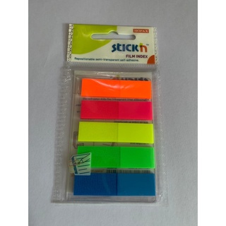 ฟิล์มโน๊ต ดัชนี Stick’n  สติ๊กเอ็น สีนีออน 21050   ขนาด 45x12 mm.  คละ 5 สี