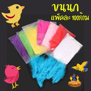 ขนนกย้อมสี DIY (มีหลายสีให้เลือก 1แพ็ค/100ก้าน)