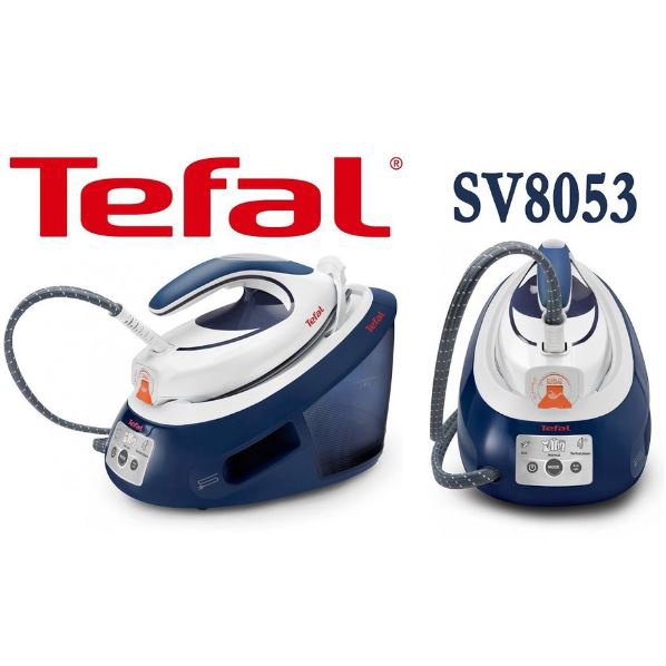 พร้อมส่ง💥Tefal เตารีดแรงดันไอน้ำ SV8053 ขาวน้ำเงิน