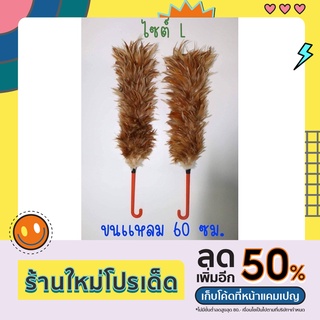 ไม้ขนไก่ ไม้ปัดขนไก่ ไม้ปัดฝุ่น ด้ามพลาสติกไซต์L ขนแหลม 60cm สินค้าHandmade ปัดรถยนต์ ปัดบ้าน เครื่องใช้สำนักงาน