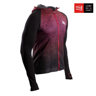 Compressport เสื้อฮู้ดดี้ - 3D Thermo Seamless Hoodie - Swim Bike Run Red