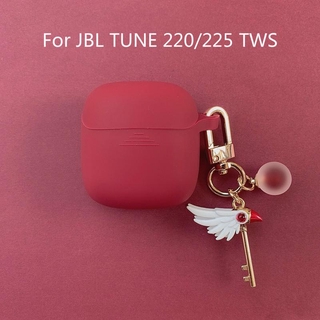 เคสซิลิโคนสีไวน์แดงสําหรับ Jbl Tune 220 225 Tws Case หูฟังบลูทูธ