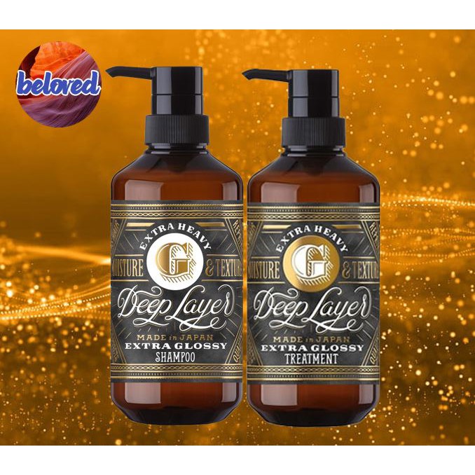 Deep Layer Extra Glossy Shampoo/Treatment แชมพู ทรีทเม้นท์ สำหรับผมแห้งเสีย เหมาะกับผมเส้นใหญ่