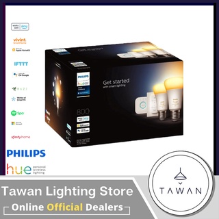 [ประกันศูนย์ 2 ปี]Philips Hue White Ambiance Starter Kit 9.5W A60 E27 พร้อม Hue Bridge และ Hue Dimmer Switch