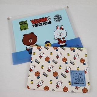 Line Friends Brown Cony ถุงกรองไนล่อน Pvc ขนาด A4 พร้อมซิป Lfp12833