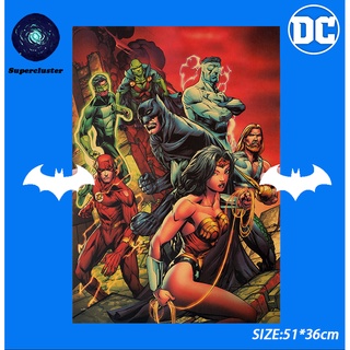 โปสเตอร์วอลเปเปอร์กระดาษคราฟท์ ลายอนิเมะ DC "Justice League II" ขนาด 50.5x35 ซม. สําหรับตกแต่งผนัง