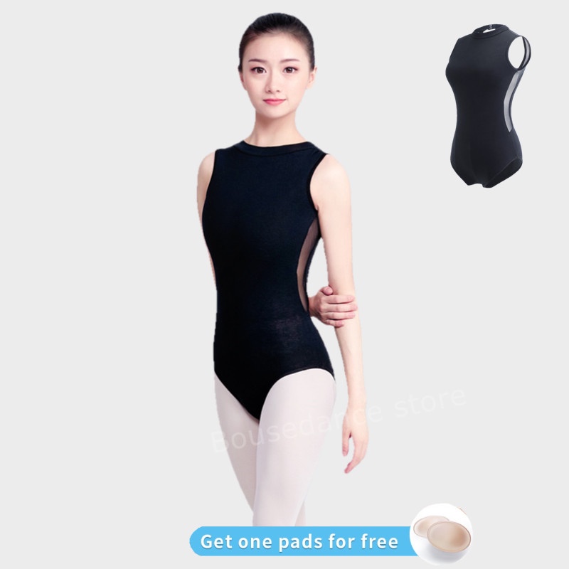 ชุดบัลเล่ต์ แขนกุด ลูกไม้ สีดํา สําหรับผู้หญิง ผู้ใหญ่
