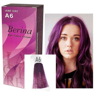 (พร้อมส่ง) สีย้อมผมสีม่วง Berina A6