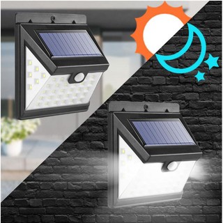 ไฟติดผนัง ไฟโซล่าเซลล์  28+6+6 LED (40LED) ไฟฉุกเฉิน Solar มีเซ็นเซอร์