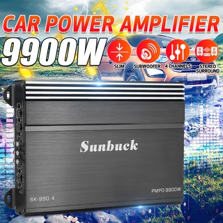 เครื่องขยายเสียงซับวูฟเฟอร์ดิจิทัล 12V 4 ช่องทาง 9900W สําหรับรถยนต์