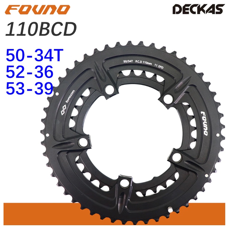 Fovno จานหน้าจักรยาน 110bcd ทรงกลม 50T 35T 34T 52T 36T 53T 39T สําหรับรถจักรยาน sram red rival s350 