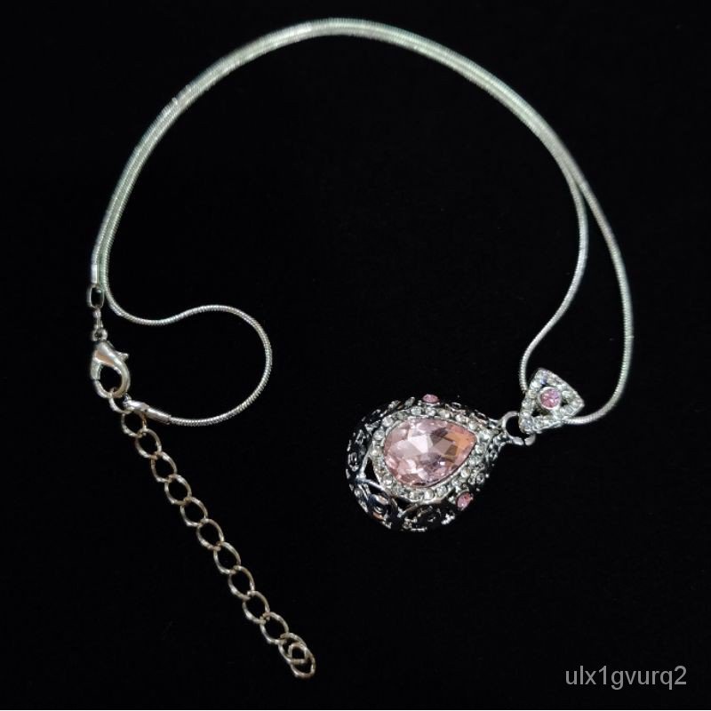 Lp5Q U20 สร้อยคอพร้อมจี้พลอยเทียมและต่างหู