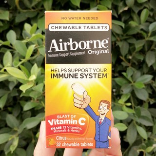 74% OFF ราคา Sale!! EXP: 10/22 แอร์บอร์น วิตามินซี เม็ดเคี้ยว Blast of Vitamin C, Citrus 32 Chewable Tablets - AirBorne®