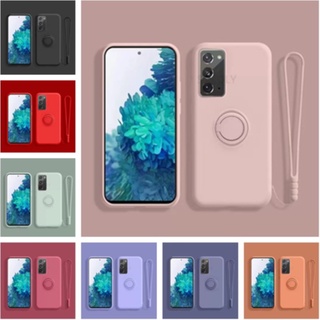 ง่าย แฟชั่น สีทึบ เชือกเส้นเล็ก ที่วางโทรศัพท์มือถือ เคส ขายึดพับ Samsung Galaxy s10e s10 plus + s10plus case ซิลิกาเจลเหลว เปลือกนิ่ม tpu Unisex เคส