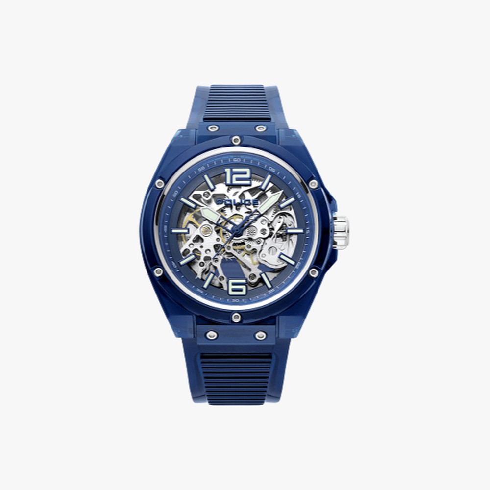 Police นาฬิกาข้อมือผู้ชาย Police Automatic dark blue translucent watch รุ่น PL-15924JPBL/48P