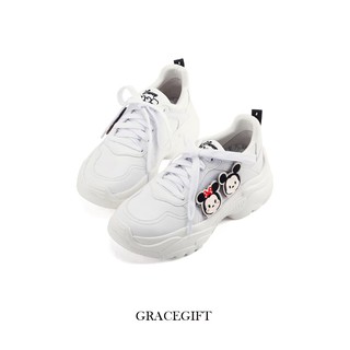 [พร้อมส่ง] Gracegift  x Disney Tsum Tsum collection patch thick sole sneaker (Mickey)