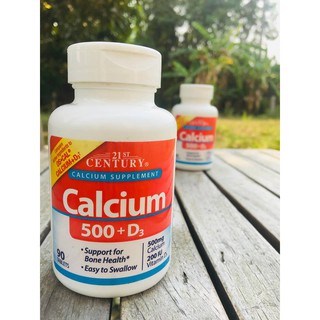 แคลเซียม วิตามินดีสาม ดี3 Calcium 500mg Plus Extra D3: 200iu 90 Tablets เม็ด (21st Century) Easy to swallow บำรุงกระดูก