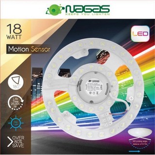 [พร้อมส่ง] NAGAS หลอดไฟ LED CEILING MODULE MOTION 18 Watt วัตต์ สีขาว หลอดนีออนกลม ให้ความสว่างมากกว่าหลอดนีออนทั่วไป