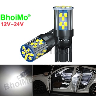 Bhoimo ใหม่ หลอดไฟ LED DC24V T10 194 168 33SMD DC12v คุณภาพสูง สําหรับติดป้ายทะเบียนรถยนต์