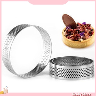 (Malukusk) Tart Circle Mold Corrosion Resistance Hollow-out design Reusable French Mousse Cake Baking Ring for Dessert