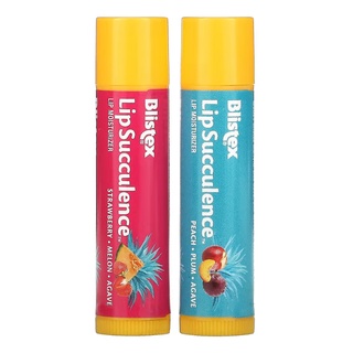 ลิปบาล์ม กลิ่นผลไม้ สูตรใหม่ Blistex, Lip Succulence, Tropical, 2 Pack, 0.15 oz (4.25 g) Each