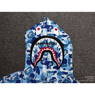 [พรีออเดอร์] BAPE ABC Shark Blue Camo Full-Zip Hoodie